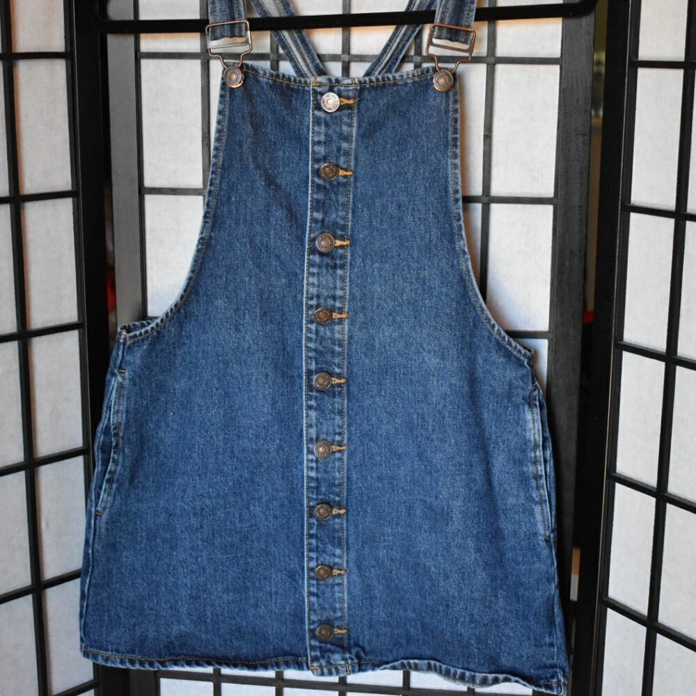 Womens Forever 21 Overall Denim Dress Size Small